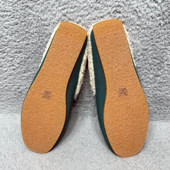 Rothy's The Scuff Slipper Womens Size 6 Shoes Holly Green Wool Blend Sherpa - Picture 8 of 11